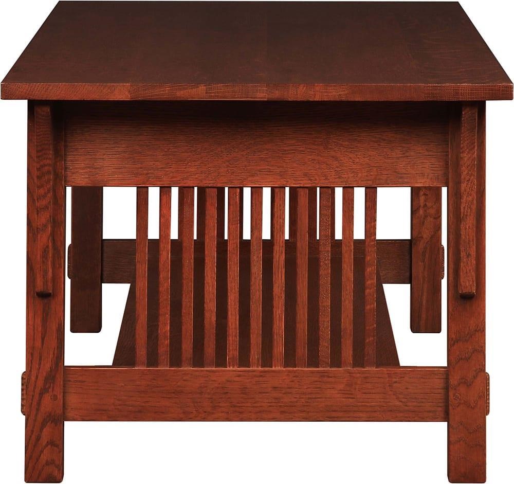 Mission style top oak coffee table